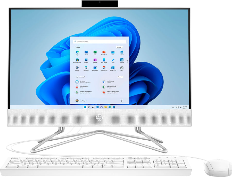 HP - 21.5" All-In-One - Intel Celeron - 4GB Memory - 128GB SSD - Snow White_0