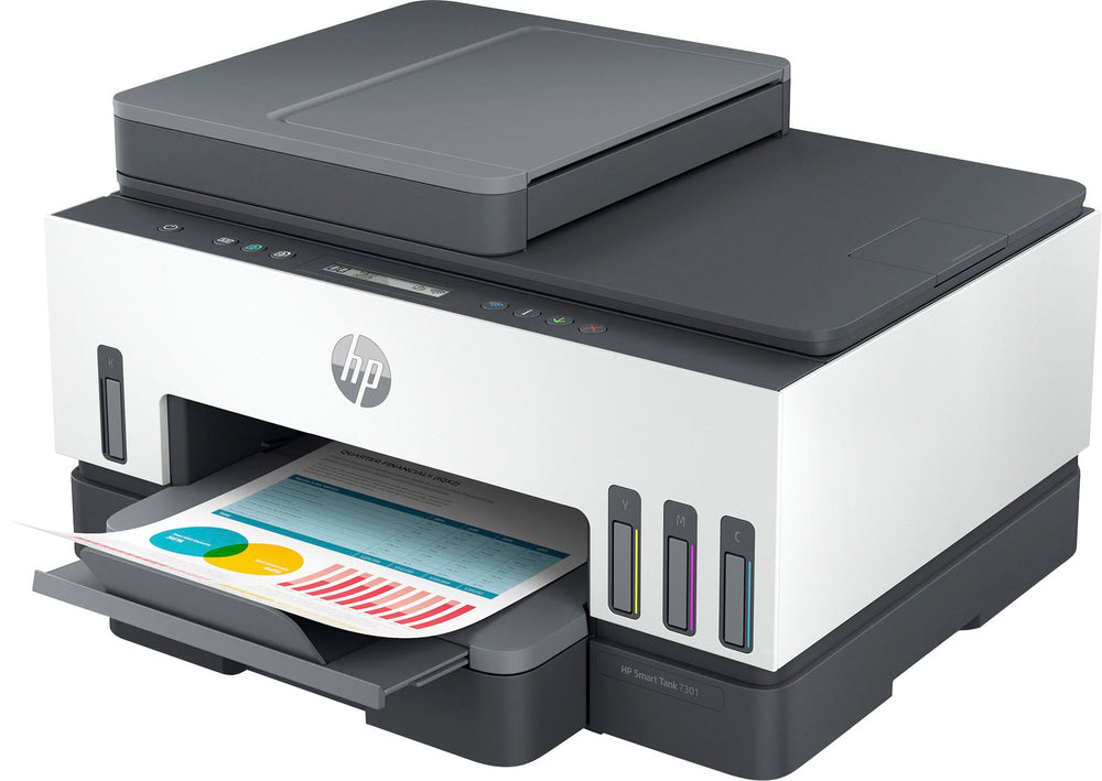 HP - Smart Tank 7301 Wireless All-In-One Inkjet Printer - White & Slate_1