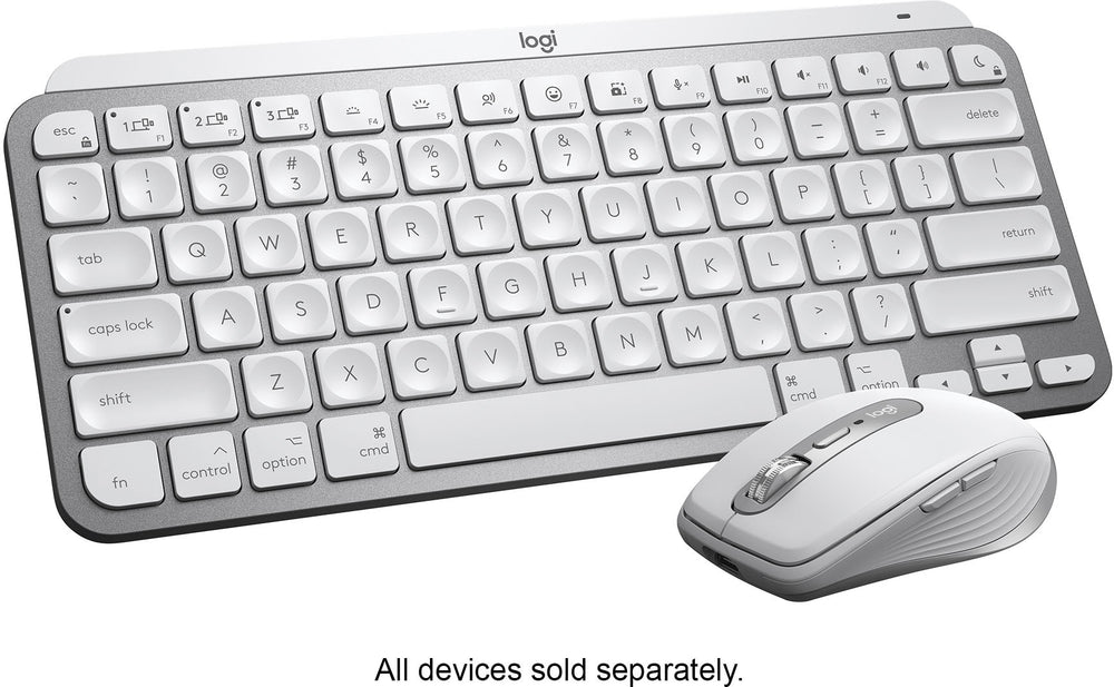 Logitech - MX Keys Mini TKL Bluetooth Scissor Mini MX Keys Switch Keyboard for Apple mac OS, iPad OS with Backlit Keys - Pale Gray_1