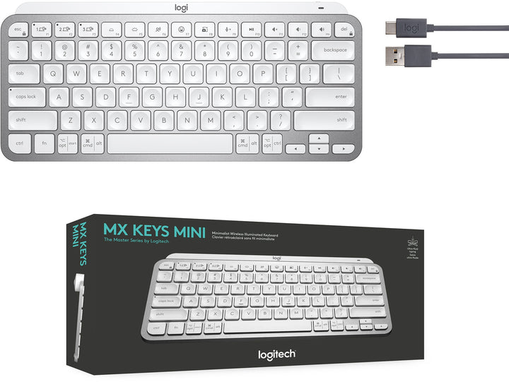Logitech - MX Keys Mini TKL Wireless Bluetooth Scissor Keyboard with Backlit Keys - Pale Gray_4