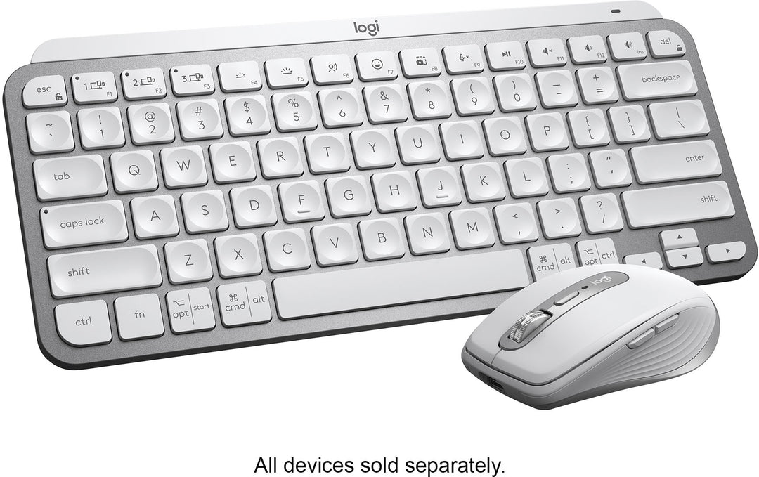 Logitech - MX Keys Mini TKL Wireless Bluetooth Scissor Keyboard with Backlit Keys - Pale Gray_3