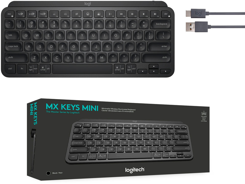 Logitech - MX Keys Mini TKL Wireless Bluetooth Scissor Keyboard with Backlit Keys - Black_1