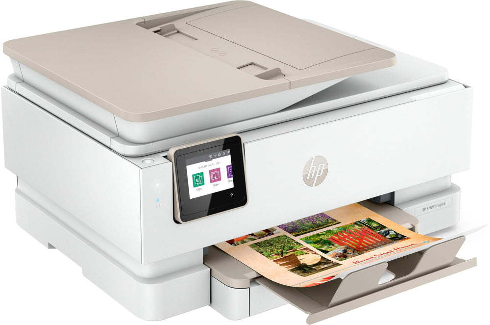 HP - ENVY Inspire 7955e Wireless All-In-One Inkjet Photo Printer with 6 months of Instant Ink included with HP+ - White & Sandstone_1