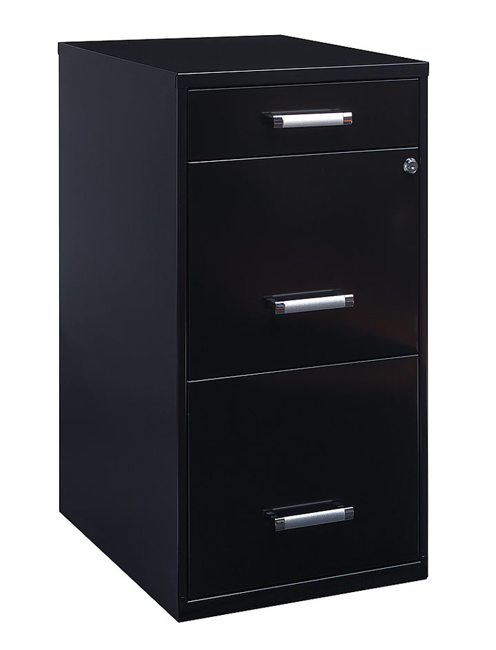 Hirsh - Metal 3-Drawer Organizer File Cabinet with Pencil Drawer - Black_6