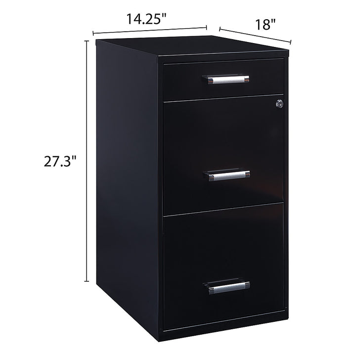 Hirsh - Metal 3-Drawer Organizer File Cabinet with Pencil Drawer - Black_5