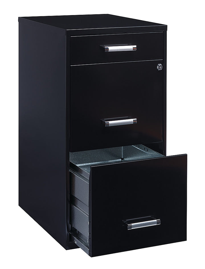 Hirsh - Metal 3-Drawer Organizer File Cabinet with Pencil Drawer - Black_3