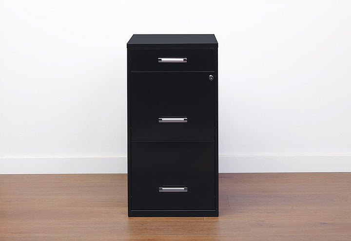 Hirsh - Metal 3-Drawer Organizer File Cabinet with Pencil Drawer - Black_2
