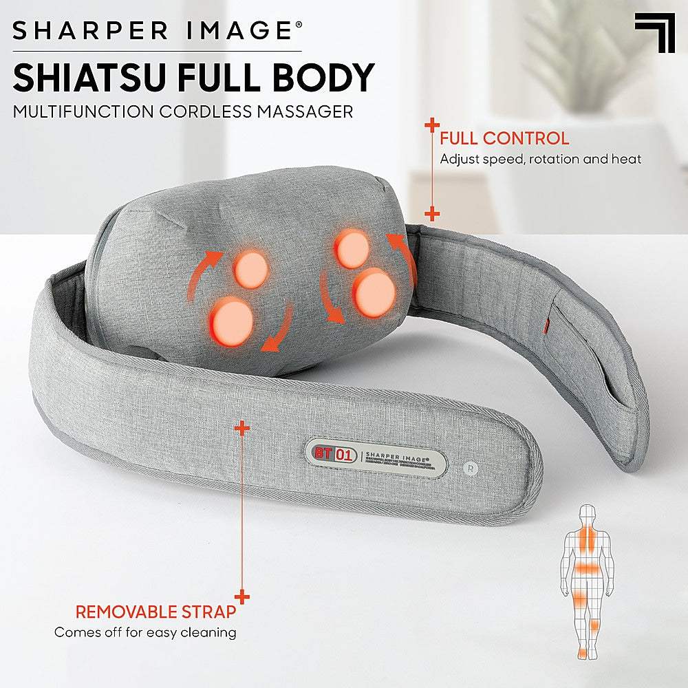 SHARPER IMAGE Shiatsu Full Body Multifunction Cordless Massager - Grey_1