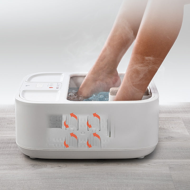 SHARPER IMAGE Hydro Spa Plus Foot Bath Massager, Heated with Rollers and LCD Display - White_8