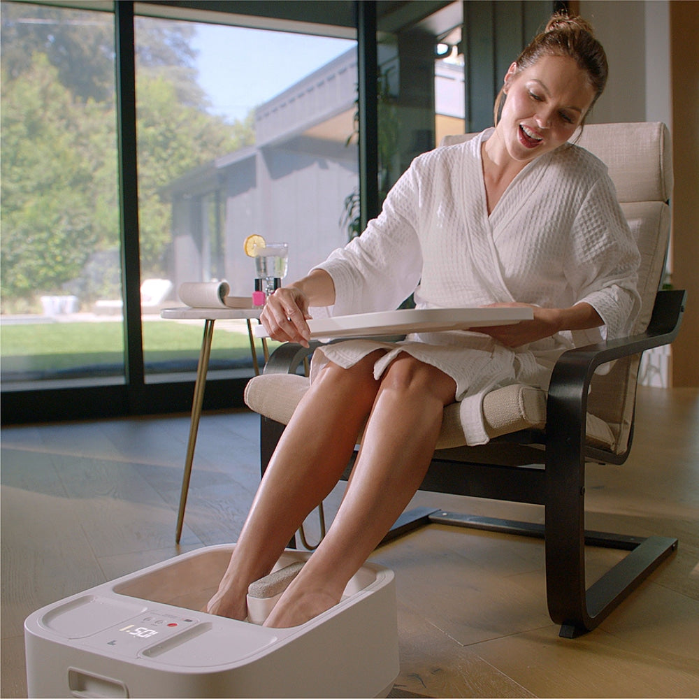 SHARPER IMAGE Hydro Spa Plus Foot Bath Massager, Heated with Rollers and LCD Display - White_15