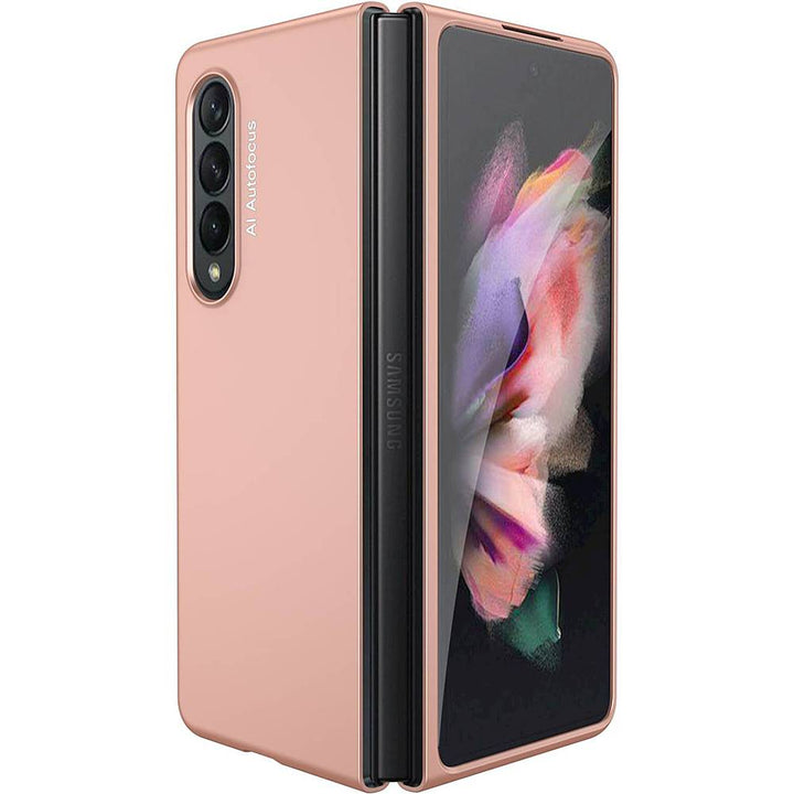 SaharaCase - Hard Shell Silicone Case for Samsung Galaxy Z Fold3 5G - Rose Gold_4