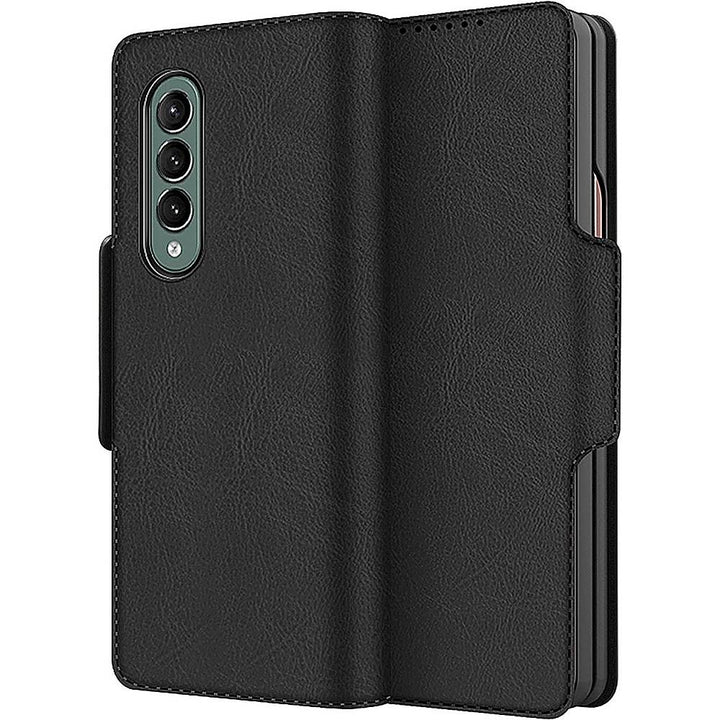 SaharaCase - Leather Folio Wallet Case for Samsung Galaxy Z Fold3 5G - Black_4