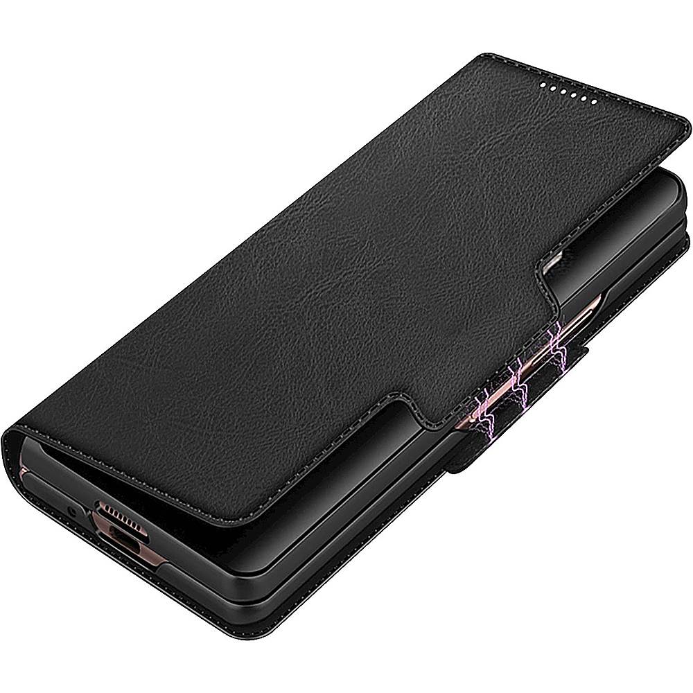 SaharaCase - Leather Folio Wallet Case for Samsung Galaxy Z Fold3 5G - Black_5