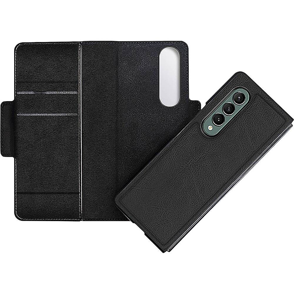 SaharaCase - Leather Folio Wallet Case for Samsung Galaxy Z Fold3 5G - Black_2