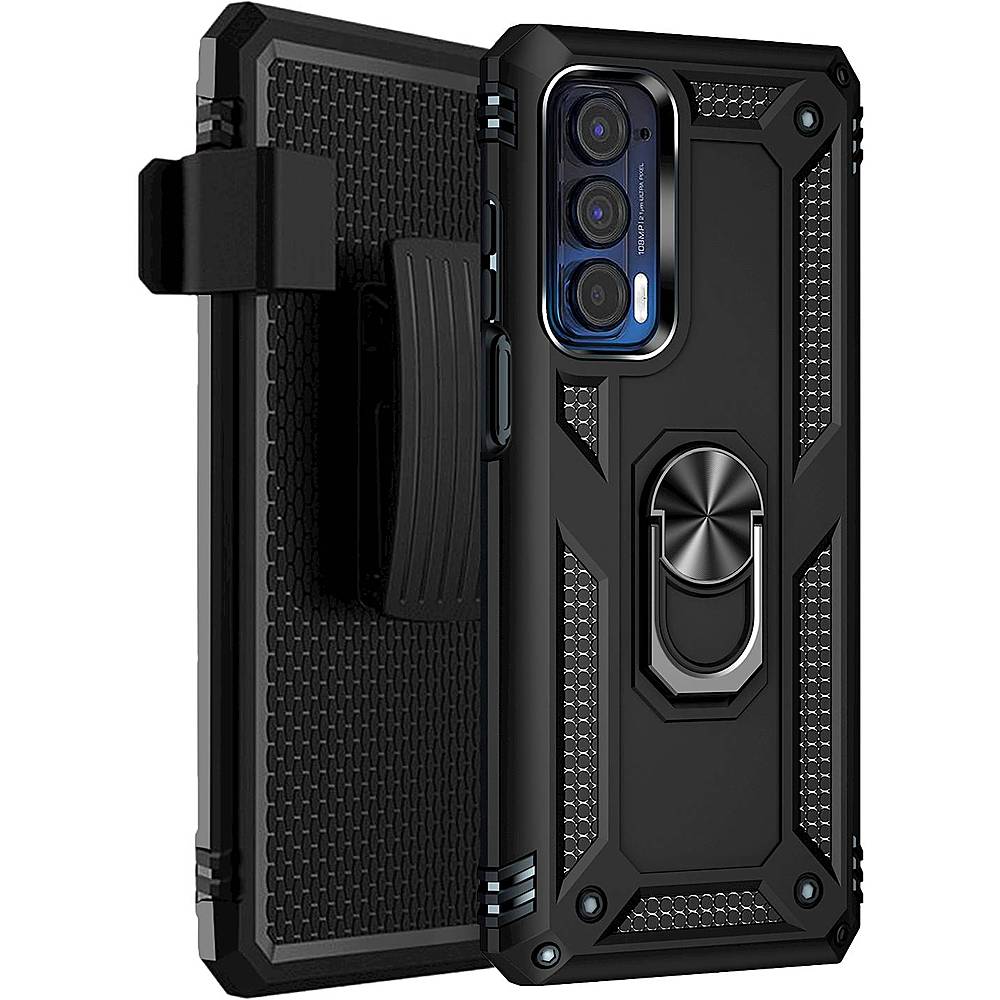 SaharaCase - Military Kickstand Series Case for Motorola Edge (2021) - Black_4