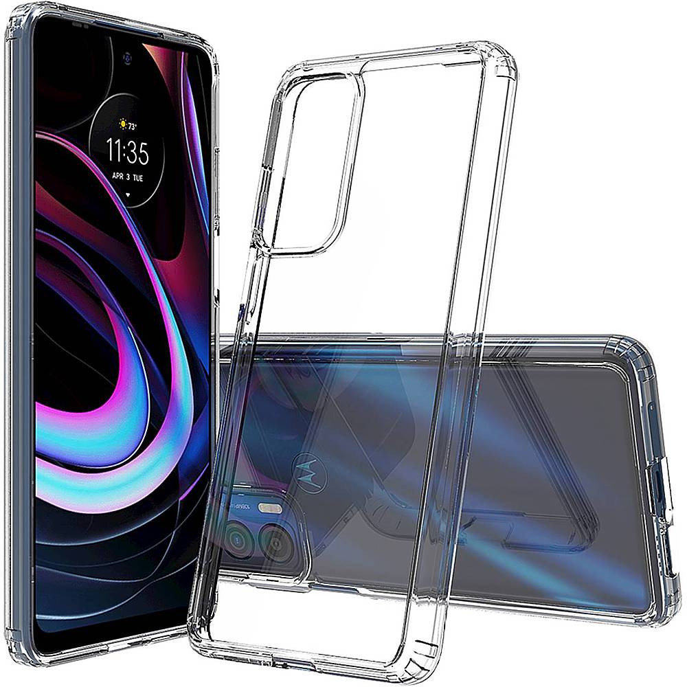 SaharaCase - Hybrid-Flex Hard Shell Series Case for Motorola Edge (2021) - Clear_5