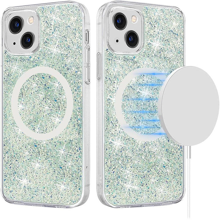 SaharaCase - Sparkle Case with MagSafe for Apple iPhone 13 mini - Clear, Teal, Green_2