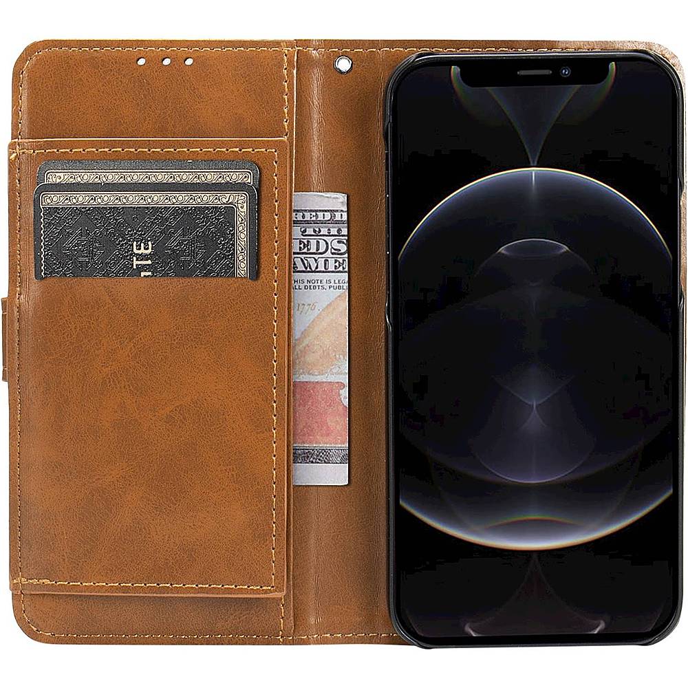 SaharaCase - Folio Wallet Case for Apple iPhone 13 Pro Max - Brown_3