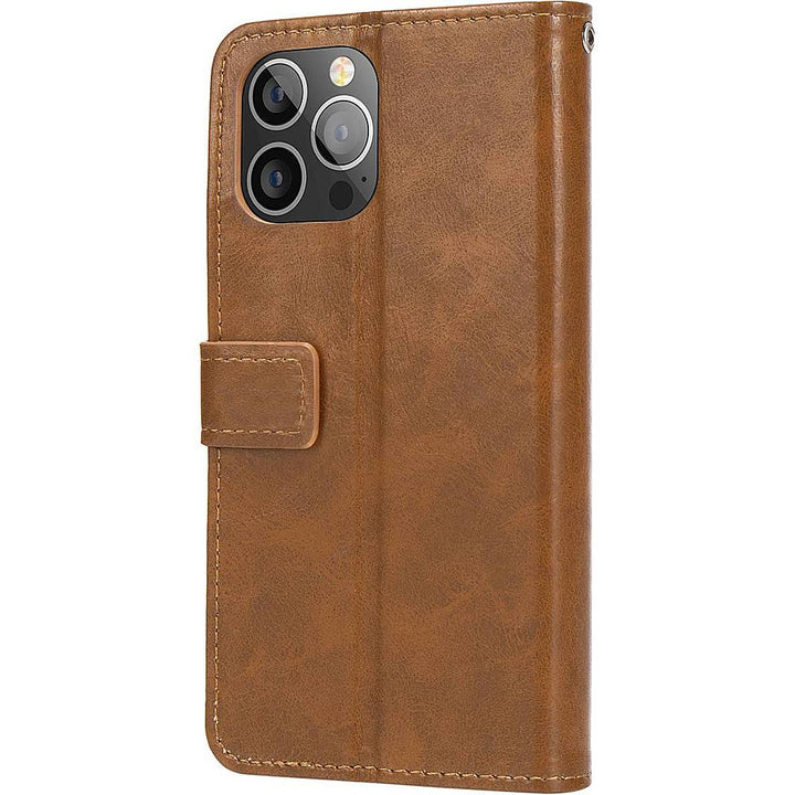 SaharaCase - Folio Wallet Case for Apple iPhone 13 Pro Max - Brown_0