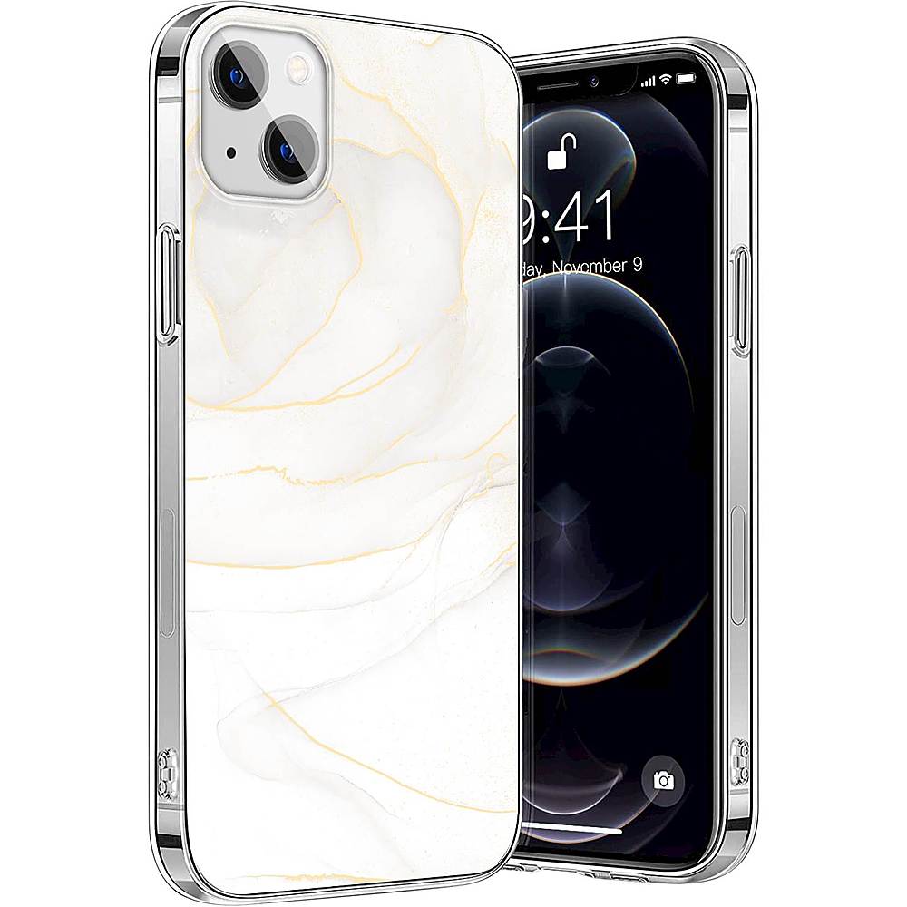 SaharaCase - Marble Series Case for Apple iPhone 13 mini - White/Gold_3