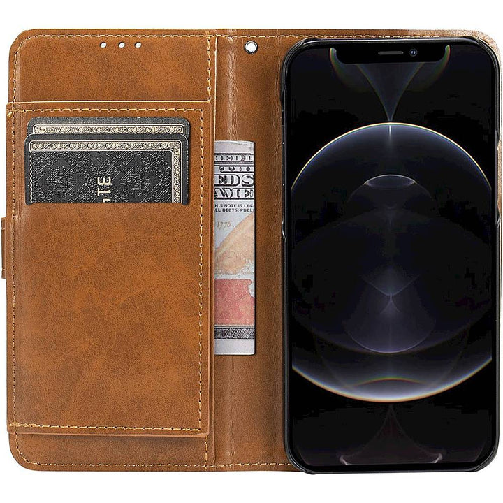 SaharaCase - Folio Wallet Case for Apple iPhone 13 Pro - Brown_4