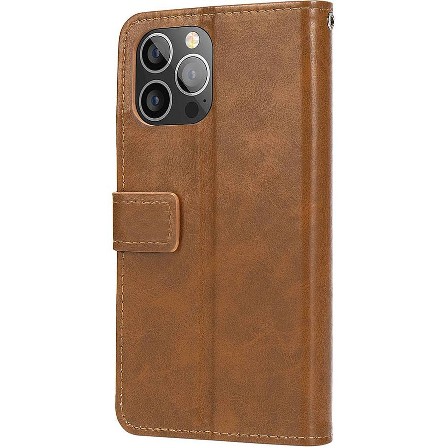 SaharaCase - Folio Wallet Case for Apple iPhone 13 Pro - Brown_0