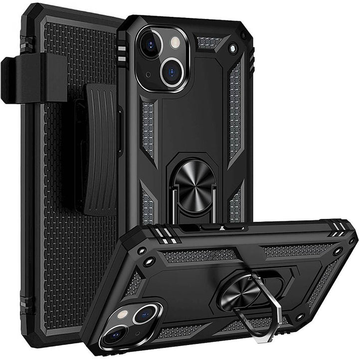 SaharaCase - Kickstand with Belt Clip Case for Apple iPhone 13 and iPhone 14 - Black_4