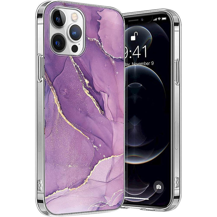 SaharaCase - Marble Series Case for Apple iPhone 13 Pro - Purple/Gold_3