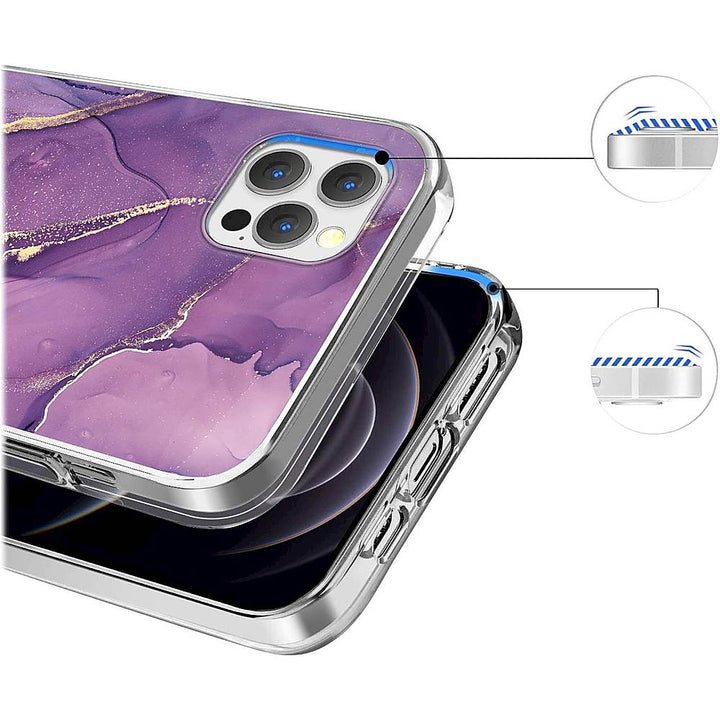 SaharaCase - Marble Series Case for Apple iPhone 13 Pro - Purple/Gold_1