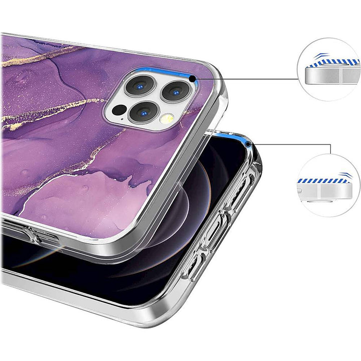 SaharaCase - Marble Series Case for Apple iPhone 13 Pro Max - Purple/Gold_4