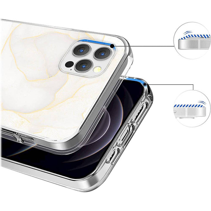 SaharaCase - Marble Series Case for Apple iPhone 13 Pro Max - White/Gold_1