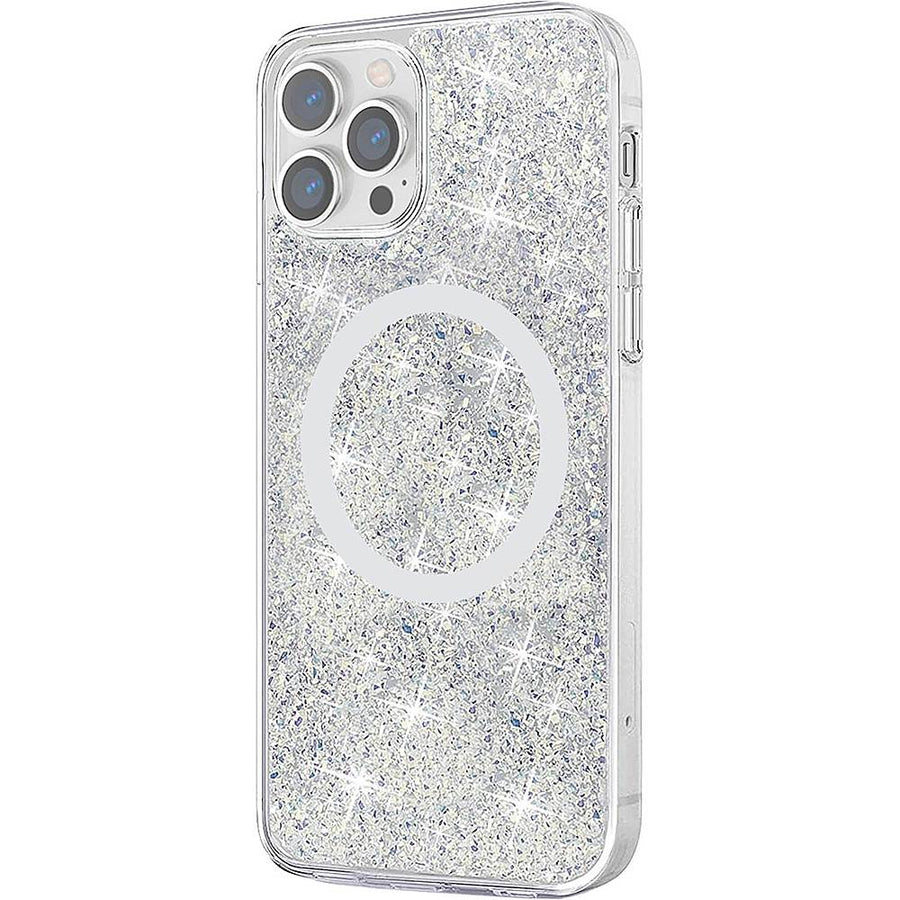 SaharaCase - Sparkle Case with MagSafe for Apple iPhone 13 Pro - Clear, Silver_0