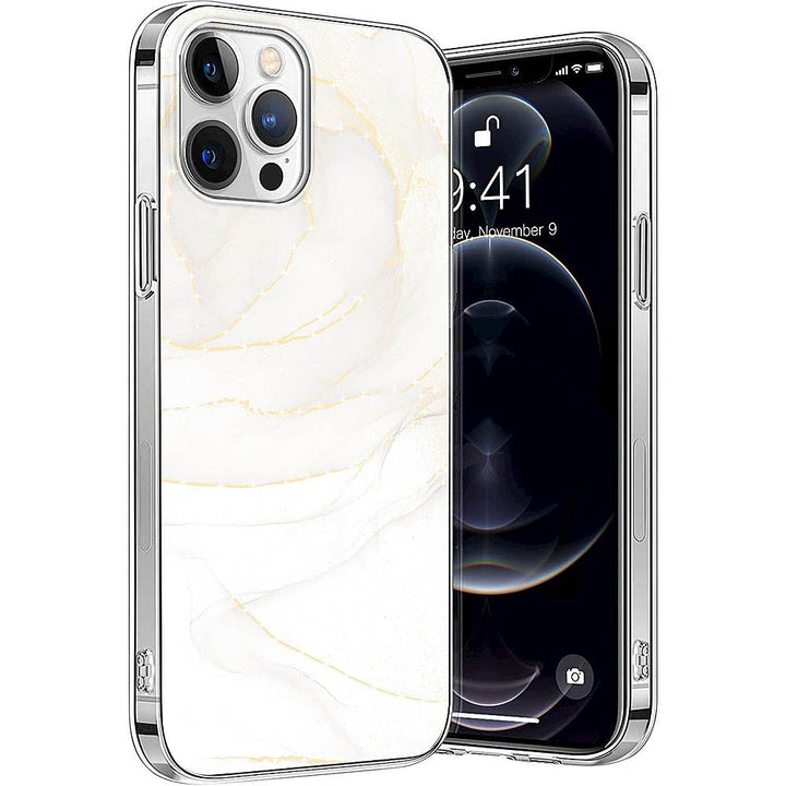 SaharaCase - Marble Series Case for Apple iPhone 13 Pro - White/Gold_3