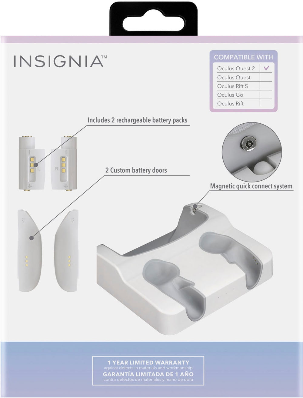 Insignia™ - Charge Station for Meta Quest 2 - White_1