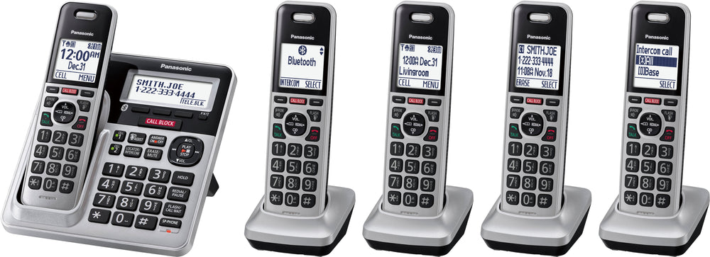 Panasonic - KX-TGF975S Link2Cell DECT 6.0 Expandable Cordless Phone System with Digital Answering System and Smart Call Blocker - Silver_1