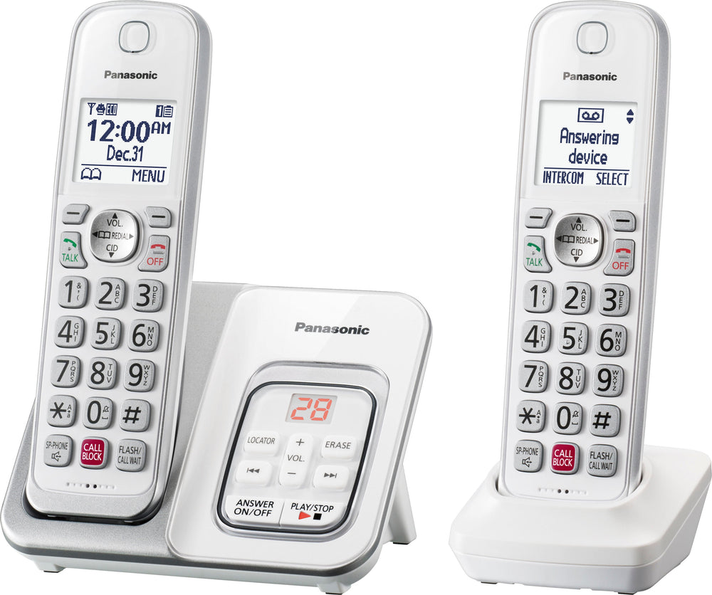 Panasonic - KX-TGD832W DECT 6.0 Expandable Cordless Phone System with Digital Answering System - White_1