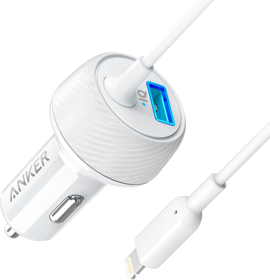 Anker - PowerDrive 2 Elite 24W Vehicle Charger with Lightening Connector - White_0