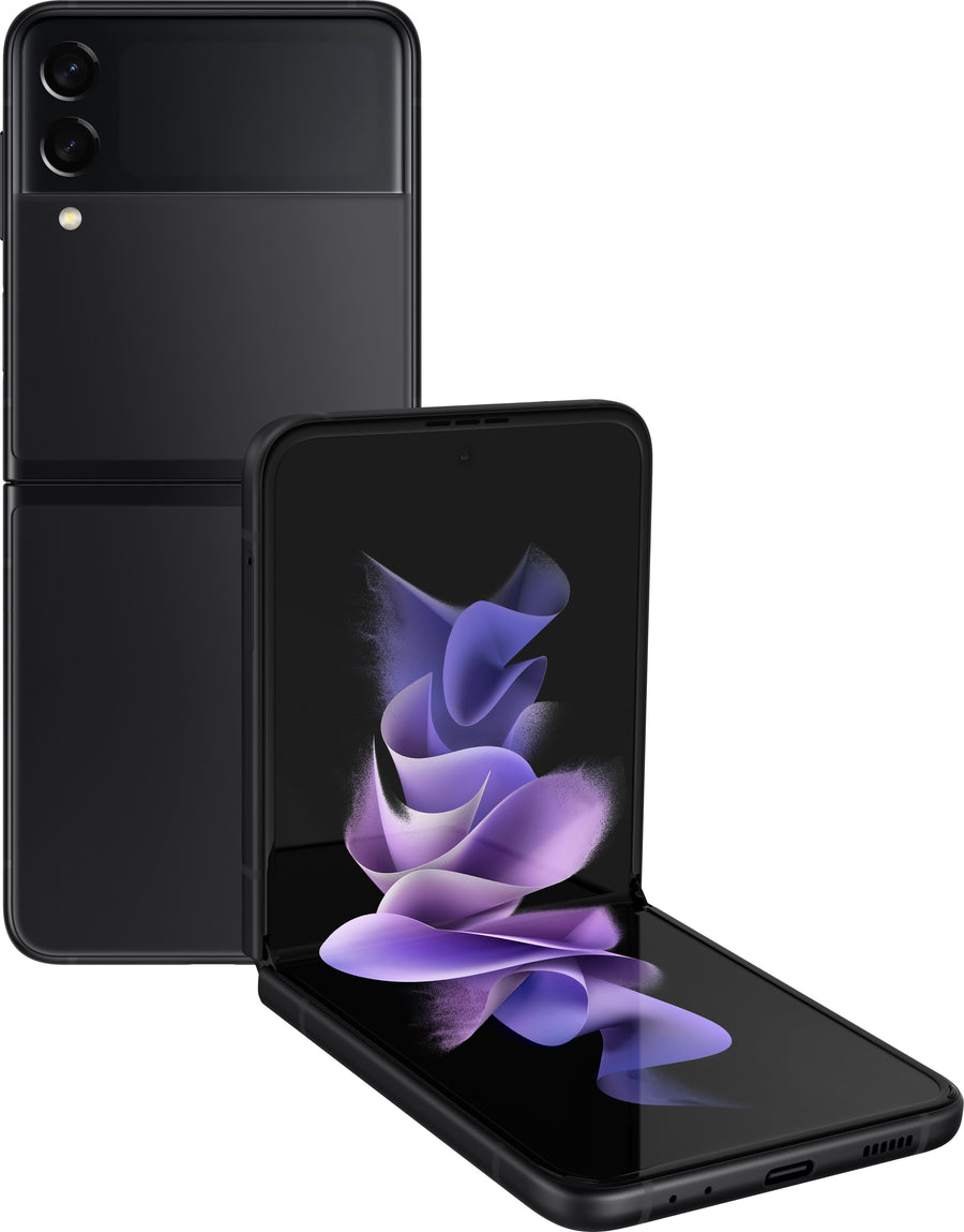 Samsung - Geek Squad Certified Refurbished Galaxy Z Flip3 5G 256GB (Unlocked) - Phantom Black_0