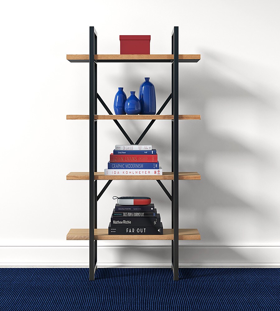 Tommy Hilfiger - Robson Etagere Wood and Metal 4 Tier Bookshelf - Oak and Black_4