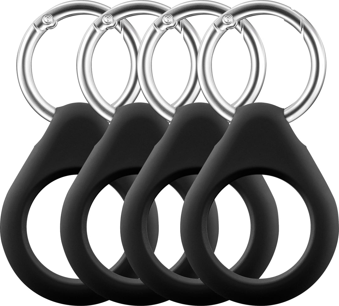 Insignia™ - Key Ring Case for Apple AirTag (4-Pack) - Black_0