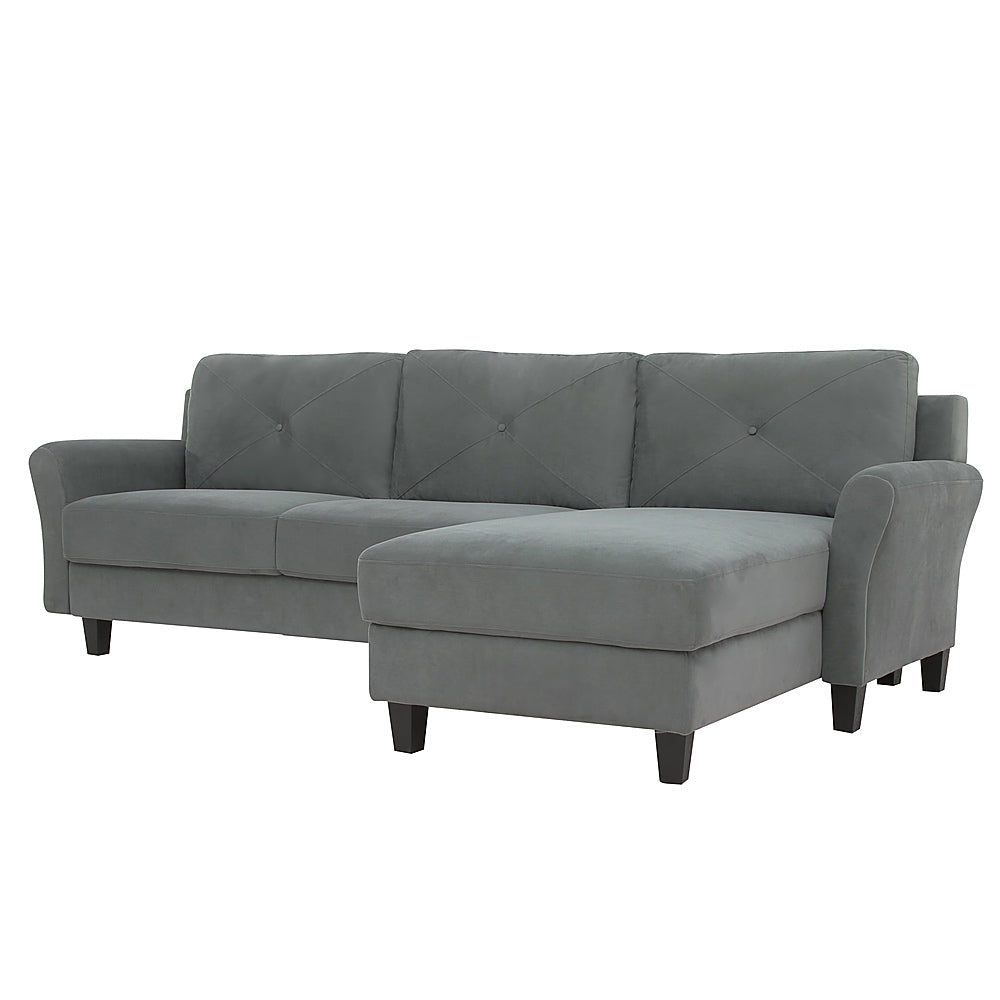 Lifestyle Solutions - Hamburg Rolled Arm Sectional Sofa in Grey - Dark Grey_1