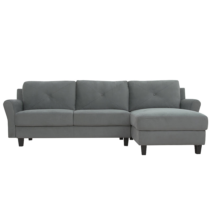 Lifestyle Solutions - Hamburg Rolled Arm Sectional Sofa in Grey - Dark Grey_0