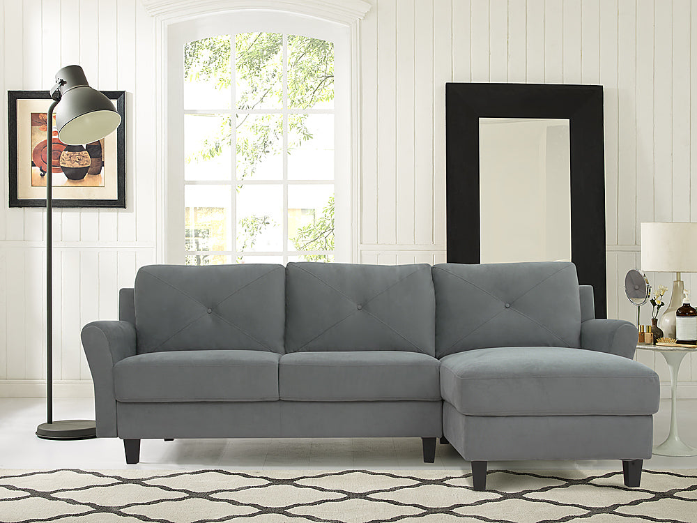 Lifestyle Solutions - Hamburg Rolled Arm Sectional Sofa in Grey - Dark Grey_8