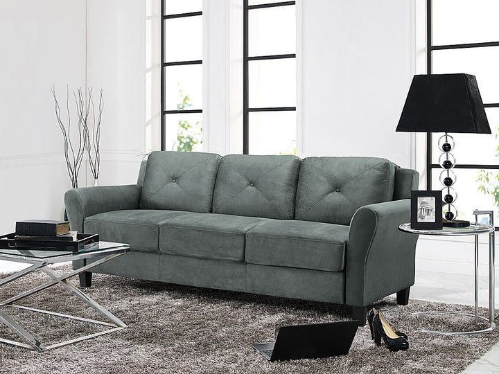 Lifestyle Solutions - Hamburg Rolled Arm Sofa - Dark Grey_5