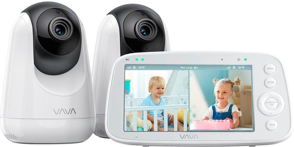 VAVA - Baby Monitor Split View 5" 720P with 2 Cameras - White_1