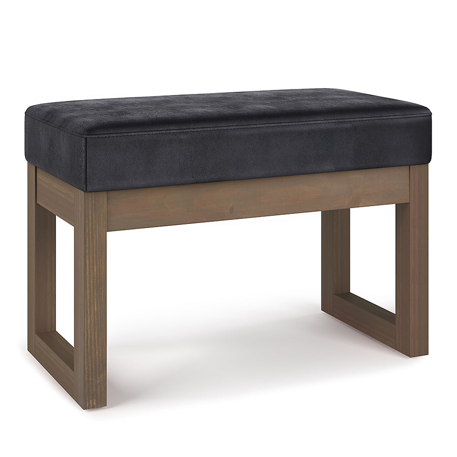 Simpli Home - Milltown Footstool Small Ottoman Bench - Distressed Black_0