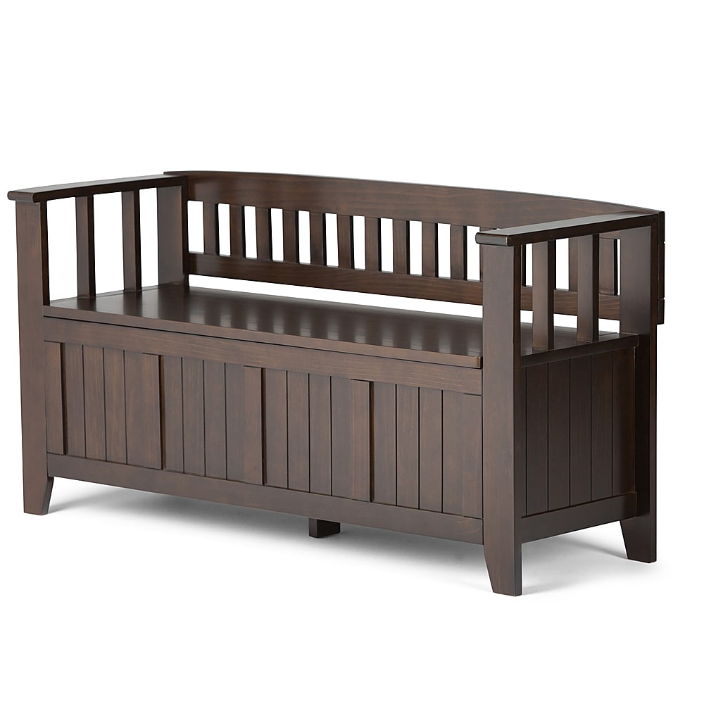 Simpli Home - Acadian solid wood 48 inch Wide Transitional Entryway Storage Bench - Brunette Brown_1
