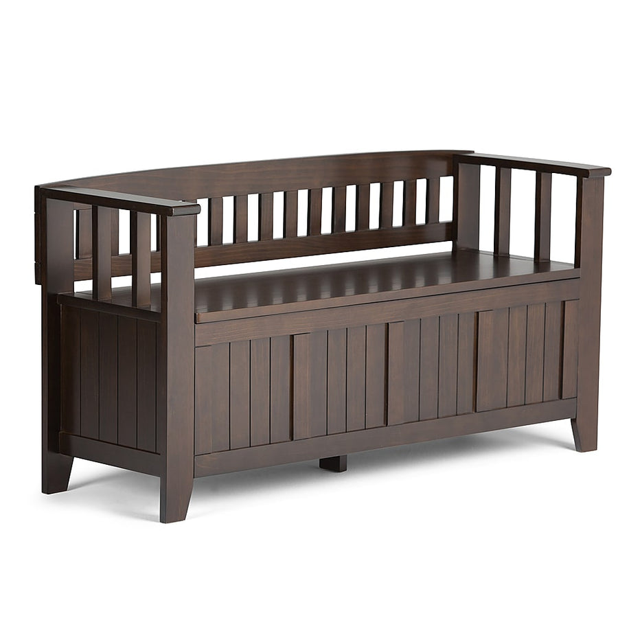 Simpli Home - Acadian solid wood 48 inch Wide Transitional Entryway Storage Bench - Brunette Brown_0
