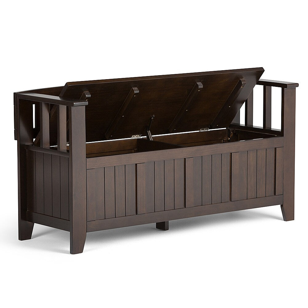 Simpli Home - Acadian solid wood 48 inch Wide Transitional Entryway Storage Bench - Brunette Brown_2