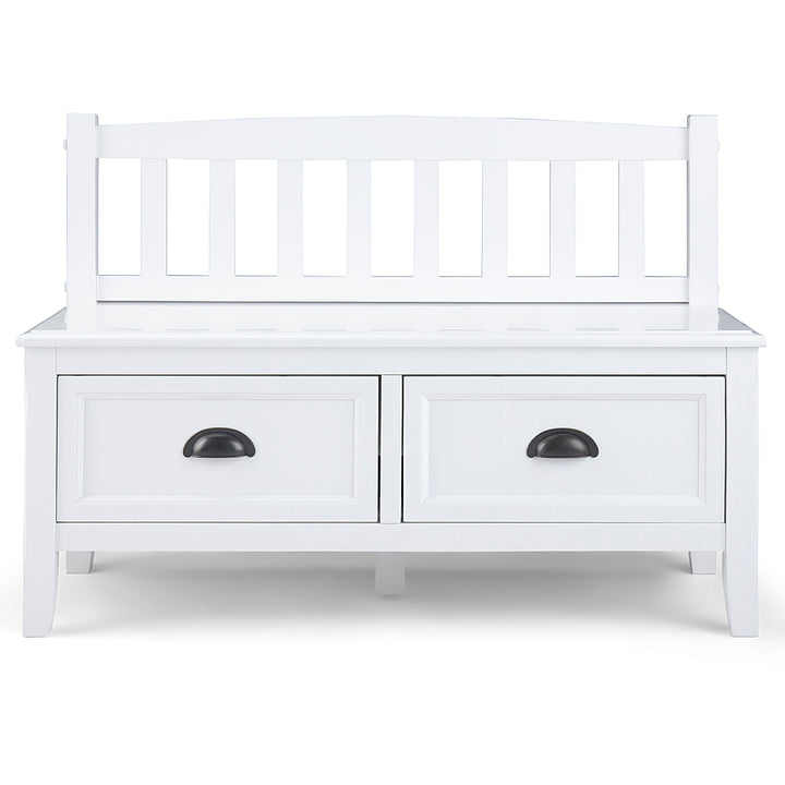 Simpli Home - Burlington solid wood 42 inch Wide Transitional Entryway Storage Bench with Drawers - White_10